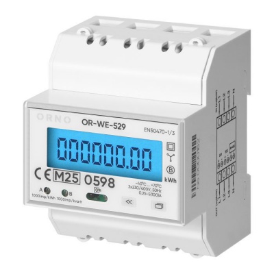 Elektromer OR-WE-529 3-fázový, LCD, MID, 100A, DIN, RS-485 port