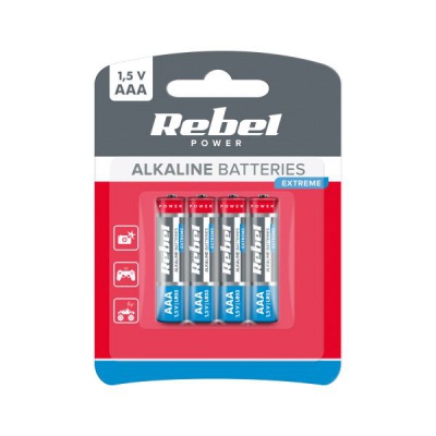 Batéria REBEL EXTREME alkalická AAA 1,5V LR03 (4ks)