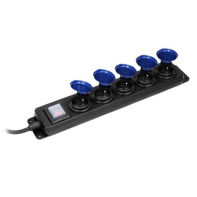 Odolný gumený predlžovací kábel 5xzásuvka, 3m, IP44 s vypínačom