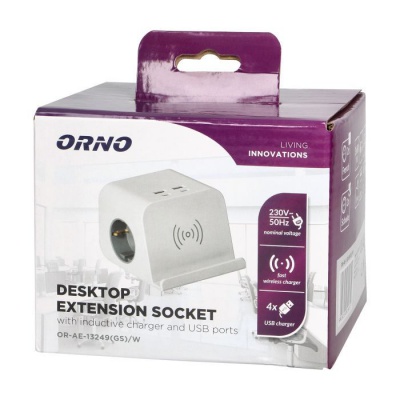 Predlžovací kábel s bezdrôtovým nabíjaním 4xUSB 2x230V