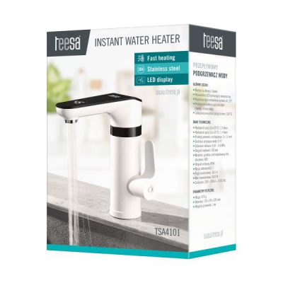Prietokový ohrievač vody biely TEESA