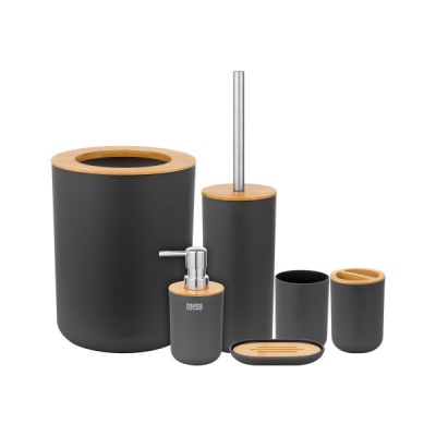 Sada kúpeľňových doplnkov (6 ks) čierna TEESA
