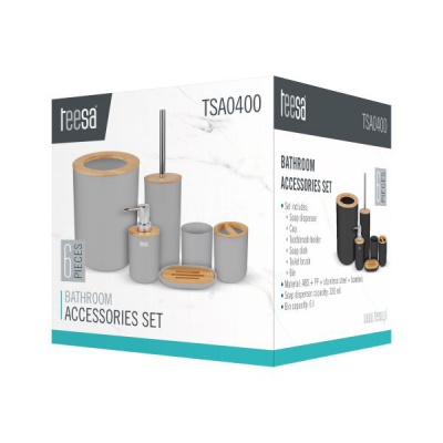 Sada kúpeľňových doplnkov (6 ks) čierna TEESA