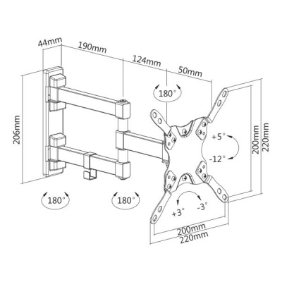 Držiak LCD TV 13" - 42" univerzálny čierny Kruger&Matz