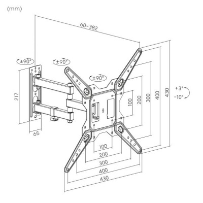 Držiak LCD TV 23" - 65" univerzálny čierny Kruger&Matz