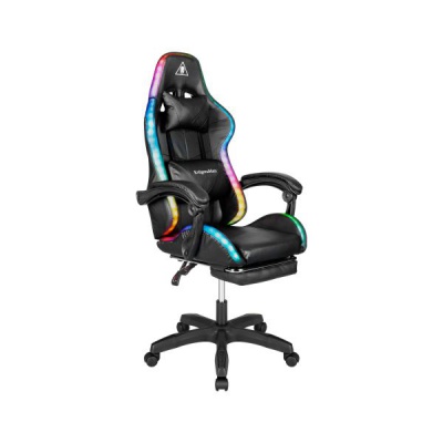 Herné masážne kreslo Warrior GX-150 Kruger&Matz čierne LED