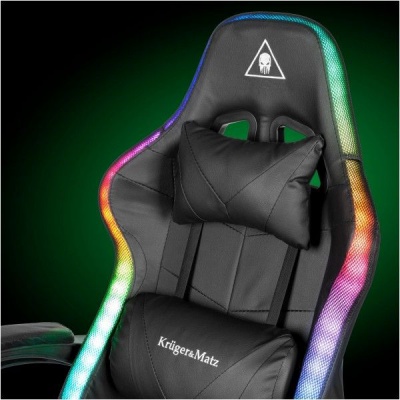 Herné masážne kreslo Warrior GX-150 Kruger&Matz čierne LED
