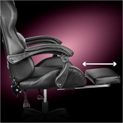 Herné masážne kreslo Warrior GX-150 Kruger&Matz čierne LED