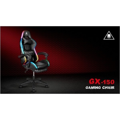 Herné masážne kreslo Warrior GX-150 Kruger&Matz čierne LED