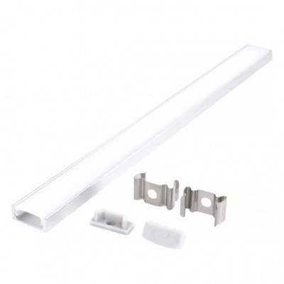 Hliníkový LED profil P01 biely + mliečny kryt 2m a koncovky