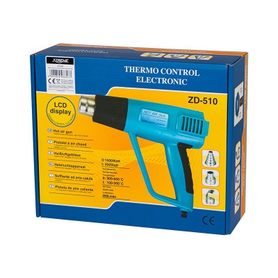 Elektrická teplovzdušná pištoľ 450W-1500W 300-650° LCD