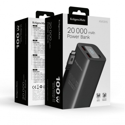 PowerBank Kruger&Matz 20000 mAh Li-ion 100W s funkciou QC a PD