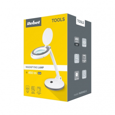 Stolová lampa s lupou 5D 6W Rebel (30x2835 SMD)