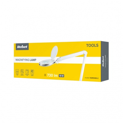 Dielenská lampa s lupou 10W, 6500K