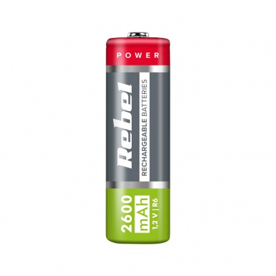 Akumulátory REBEL AA, 2600 mAh, Ni-MH, 1,2V, 4ks/bl, R6
