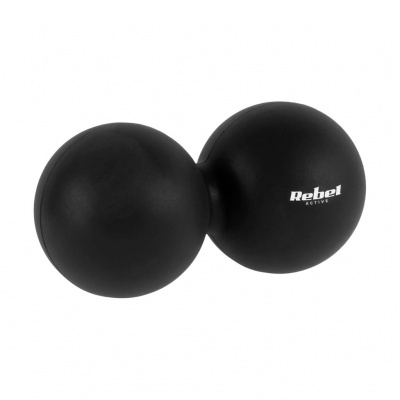 Silikónová dvojitá masážna loptička Duoball, 6.2cm, BLACK