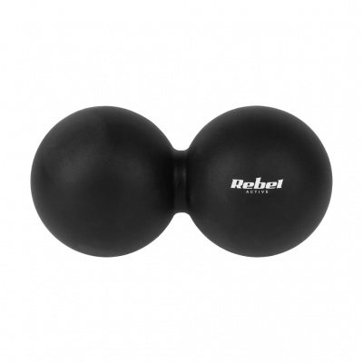Silikónová dvojitá masážna loptička Duoball, 6.2cm, BLACK