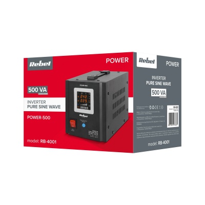 Záložný zdroj  PROsinus-500 12V 230V 500VA/300W Rebel čierny