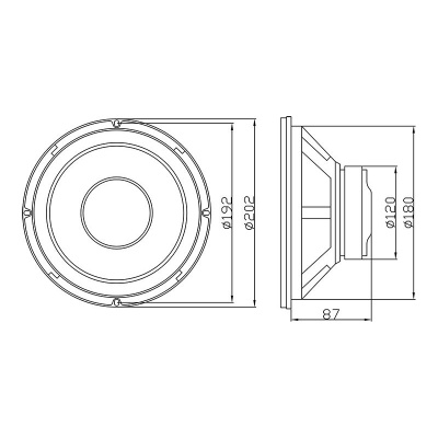 Basový reproduktor BLOW A-200 8" 300W 8 Ohm