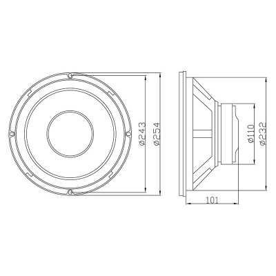 Basový reproduktor BLOW B-250 10" 200W 8Ohm
