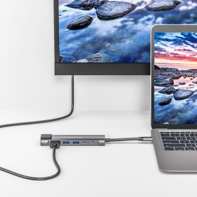 Adaptér (HUB) USB typu C na HDMI/2x USB3.0/2x USB typu C/RJ45