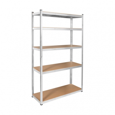 Kovový úložný regál 205x120x45 strieborný Rebel