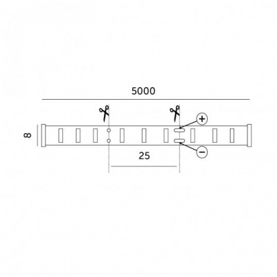 LED pás COB 4000K IP65 5m 12V 320 LED TRAMO