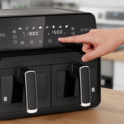 Teplovzdušná fritéza TEESA AIR FRYER DUAL POT XXL 8L 2700W