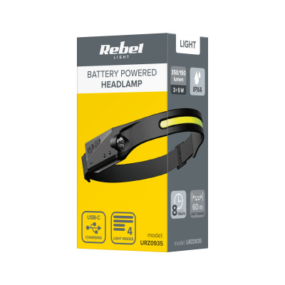 LED svetlo na čelo nabíjacie 10W Rebel (5W COB+ 3W Led) REBEL