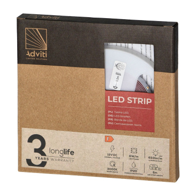 LED pás SAMSUNG LED 2835, 3000K, 6W/m, IP20, 5m, 12V