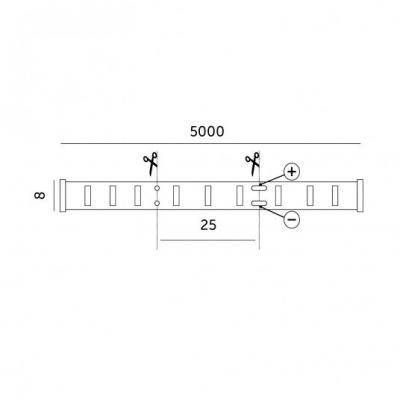 LED pás COB 4000K IP20 5m 12V 320 LED TRAMO