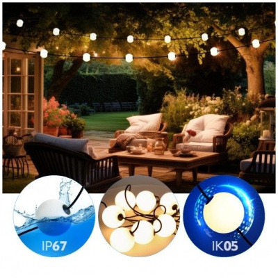 LED girlanda VENEZIA 10x0,8W IP67