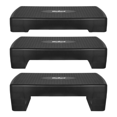 Fitness stepper 68 cm, Čierny | 3 úrovne výšky – Ideálny na doma