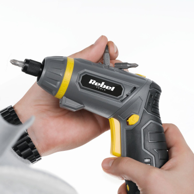 Akumulátorový skrutkovač 4V 2Ah REBEL TOOLS