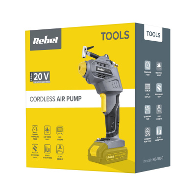 Akumulátorový kompresor 20V 2Ah 7 bar REBEL TOOLS - bez batérie