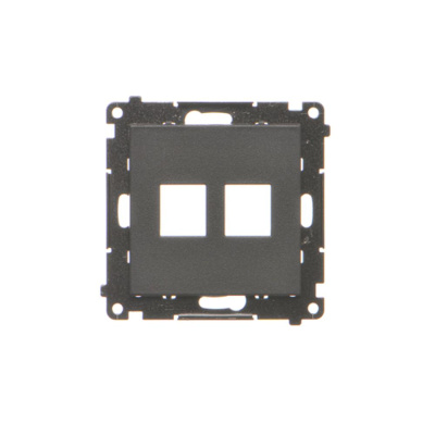 Kryt zásuvky 2 x RJ45 Keystone Simon 55 čierna matná
