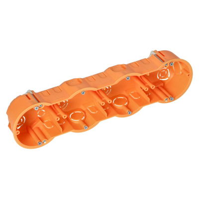 Krabica prístrojová štvornásobná sádrokartónová, oranžová