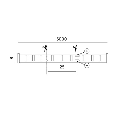 LED pás COB 6500K IP65 5m 12V 320 LED TRAMO