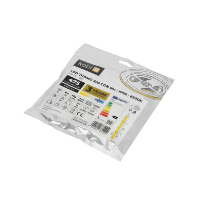 LED pás COB 6500K IP65 5m 12V 320 LED TRAMO
