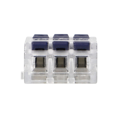 Svorka s páčkami trojitá obojstranná 0.75-4mm2 250V/32A