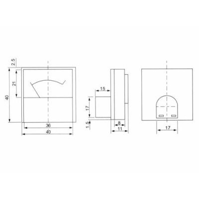 AMPÉRMETER analógový 5A mini