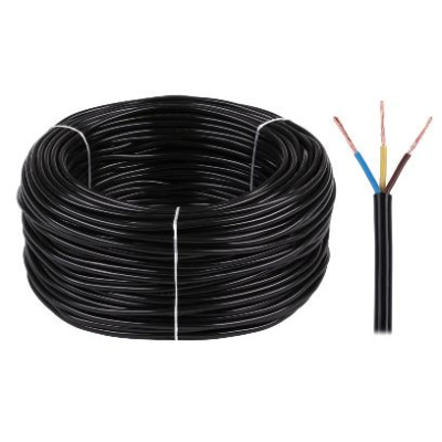 Kábel CYSY 3x0,75mm2 čierny okrúhly 100m