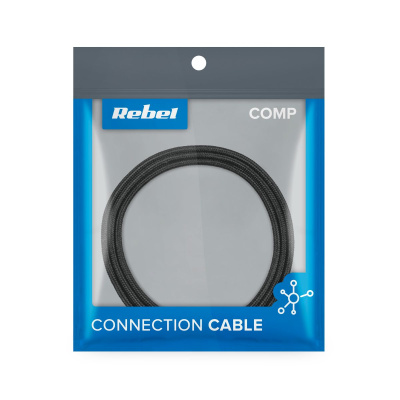 Kábel USB - USB typ C 1m REBEL čierny