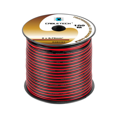 Kábel REPRO. 2x 0,75mm CU čier-červ(100m)