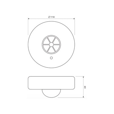 Detektor pohybu LX06 biely 360° KOBI