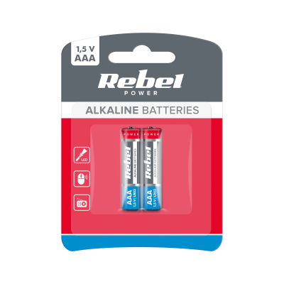 Batéria REBEL alkalická AAA 1,5V LR03 (2ks)