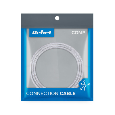 Kábel USB - USB typ C 1m REBEL biely