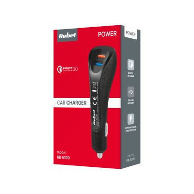 Nabíjačka do auta 2xUSB 5100mA 15W Quick Charge 3.0 REBEL