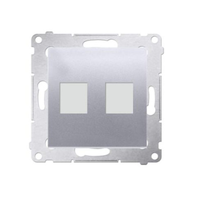 Kryt zásuvky 2x RJ45/RJ12 Simon 54 premium strieborný