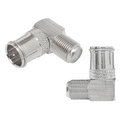 Redukcia F zástrč. - F zásuv. CU uhlová